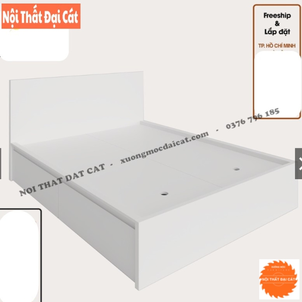 Giường ngủ tiêu chuẩn 2 hộc kéo G115