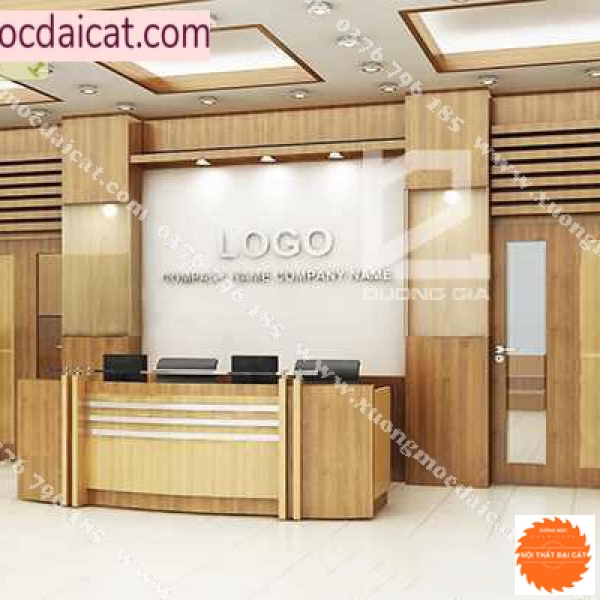 Vách logo cho quầy lễ tân MS0024