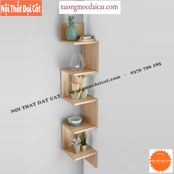 Kệ trang trí góc treo tường đẹp KTT147