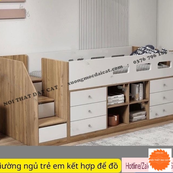 Giường ngủ cho bé kết hợp ngăn chứa đồ GTE026