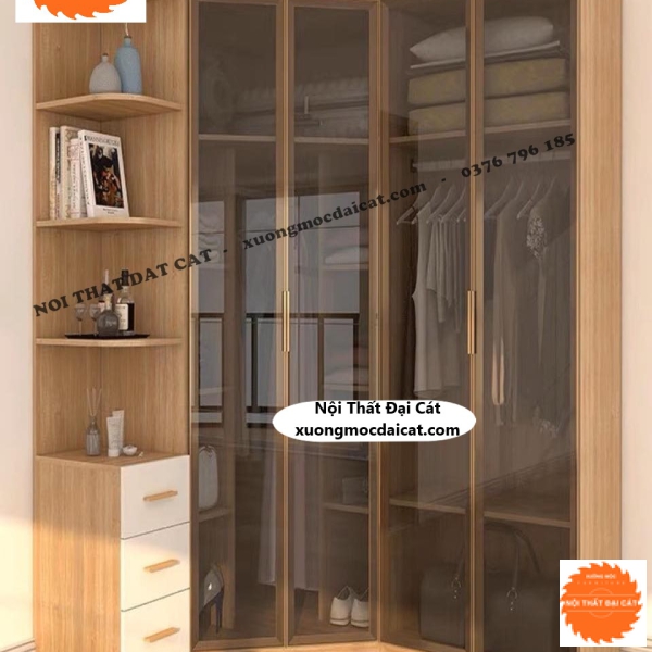 Tủ áo quần thiết kế góc tường MS22242