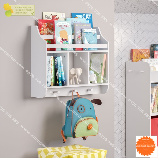 kệ sách trẻ em thiết kế treo tường KSTE006
