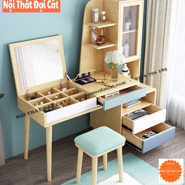 Bàn trang điểm thiết kế kèm kệ BTĐ106