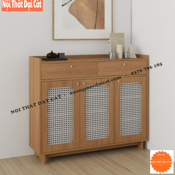 Tủ gỗ mây lưu trữ đồ 3 cánh TGM011