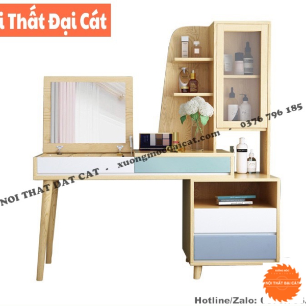 Bàn trang điểm thiết kế kèm kệ BTĐ106