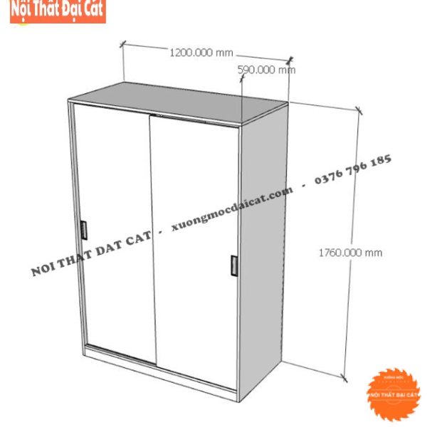 Tủ áo quần gỗ cánh trượt TA431