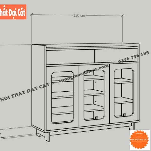 Tủ gỗ mây lưu trữ đồ 3 cánh TGM011