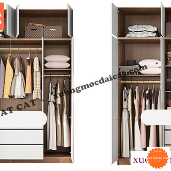 Tủ áo quần kết hợp bàn làm việc TA152