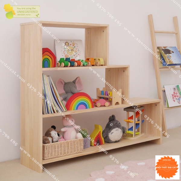 Kệ để đồ chơi trẻ em hình bậc thang KĐC022