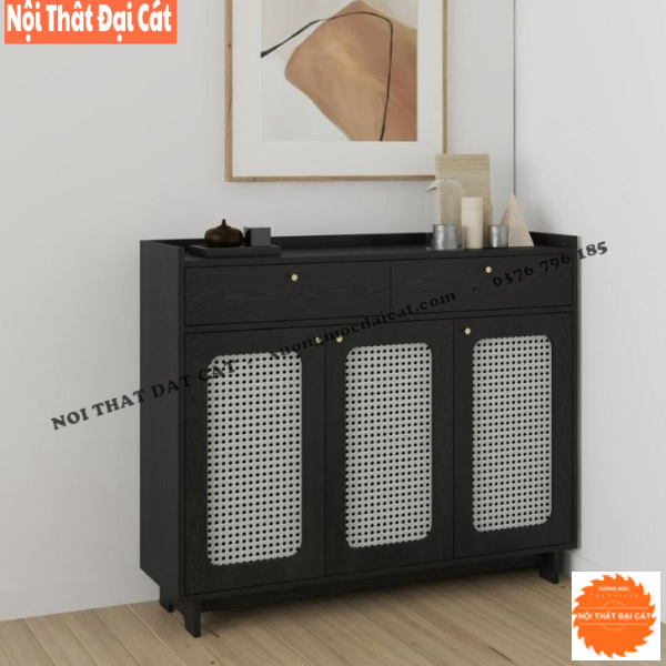 Tủ gỗ mây lưu trữ đồ 3 cánh TGM011