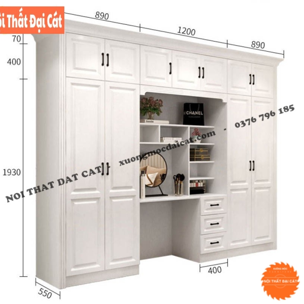 Tủ áo quần kết hợp bàn trang điểm TA153