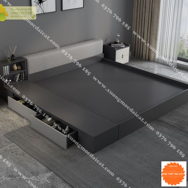 Giường ngủ dáng bệt cho phòng ngủ G086