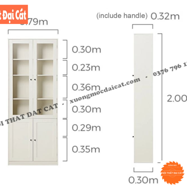 Tủ sách trưng bày phong cách hiện đại KS236