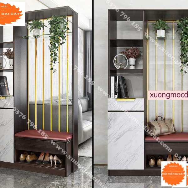 Tủ giày mặt gỗ giả đá TG182