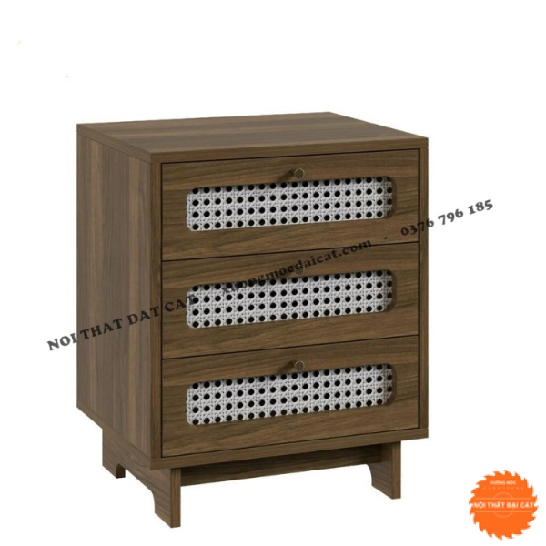 Tủ gỗ mây lưu trữ đồ 3 hộc kéo TGM013