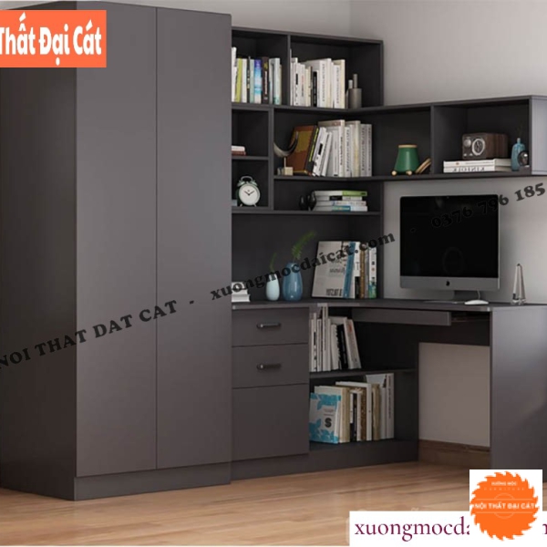 Tủ áo quần kèm bạn học kệ sách TA157