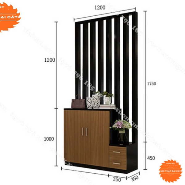 Vách ngăn kết hợp tủ giày VN061