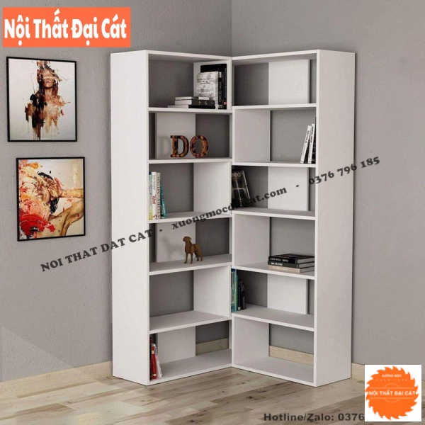 Kệ sách hình chữ V để góc tường KS155