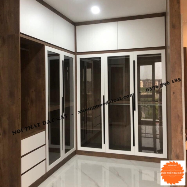 Tủ áo quần thiết kế chữ L MS22337