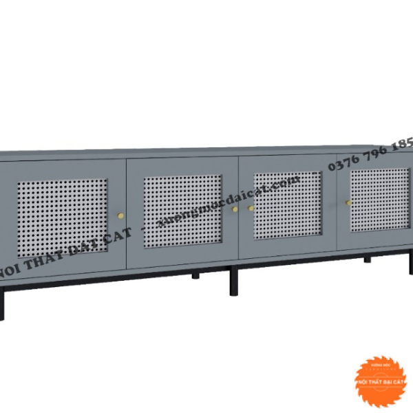Kệ tivi gỗ mây 4 hộc mở KTV375