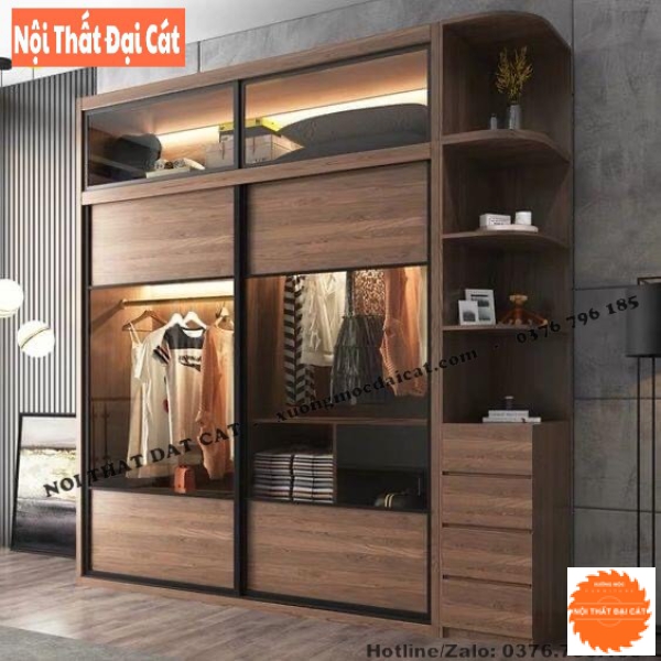 Tủ áo quần gỗ thiết kế đẹp MS22353