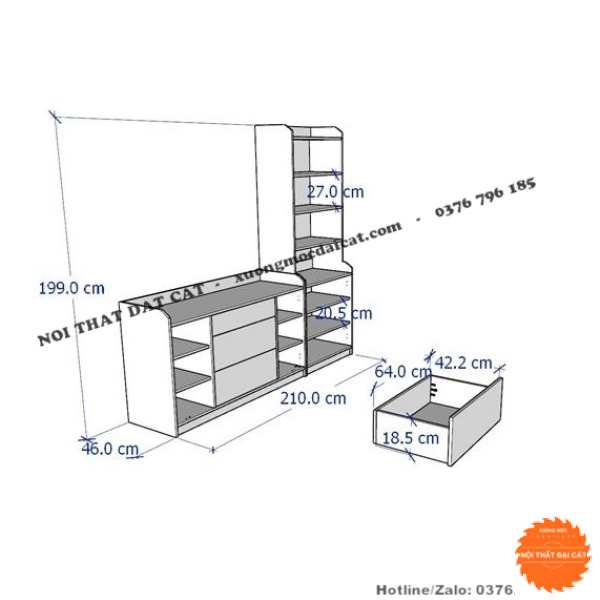 Tủ bếp gỗ công nghiệp cho gia đình TBN068