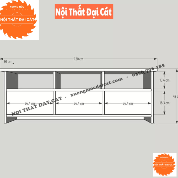 Kệ tivi 3 hộc kéo đẹp KTV377