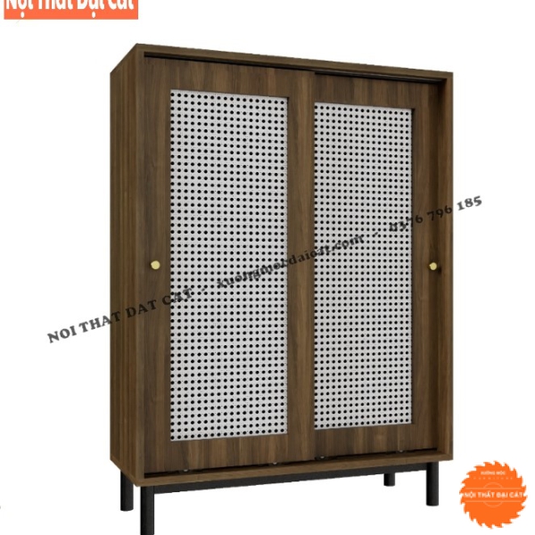 Tủ gỗ mây đựng đồ cửa lùa TGM014