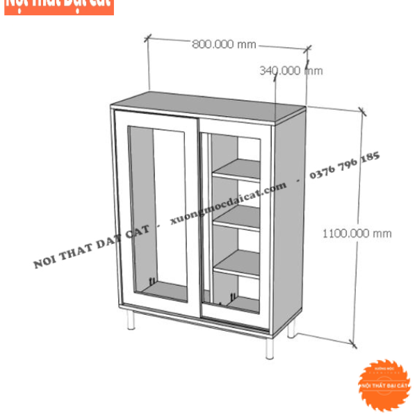 Tủ gỗ mây đựng đồ cửa lùa TGM014