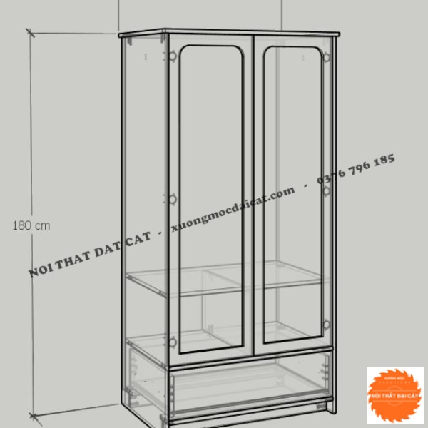 Tủ áo quần gỗ thiết kế hiện đại TA435