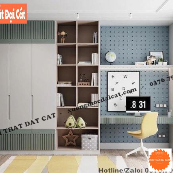 Tủ áo quần kết hợp bàn làm việc MS22354