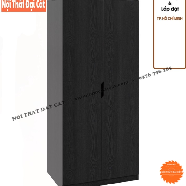 Tủ áo quần gỗ 2 cánh khoét tay nắm TA436
