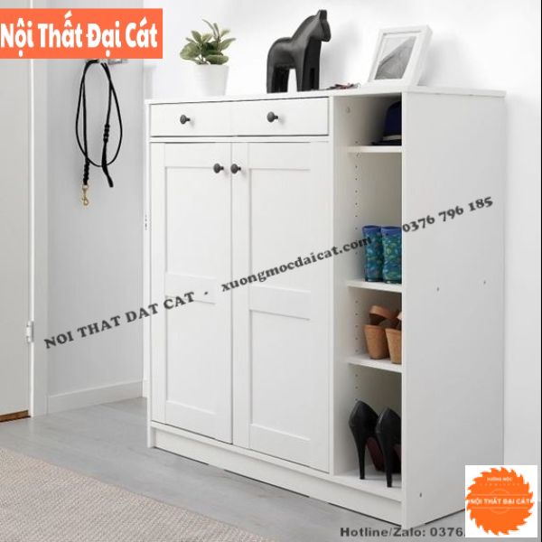 Tủ giày thiết kế sang trọng tone trắng TG204