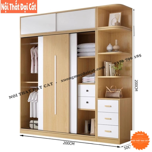 Tủ áo quần thiết kế kèm kệ TA450