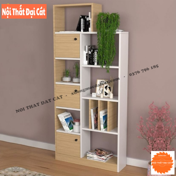 Tủ sách bằng gỗ trưng bày phòng khách KS240