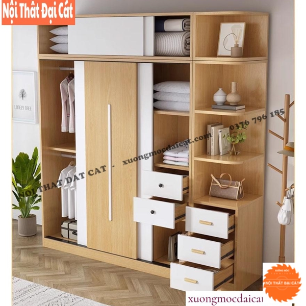 Tủ áo quần thiết kế kèm kệ TA450