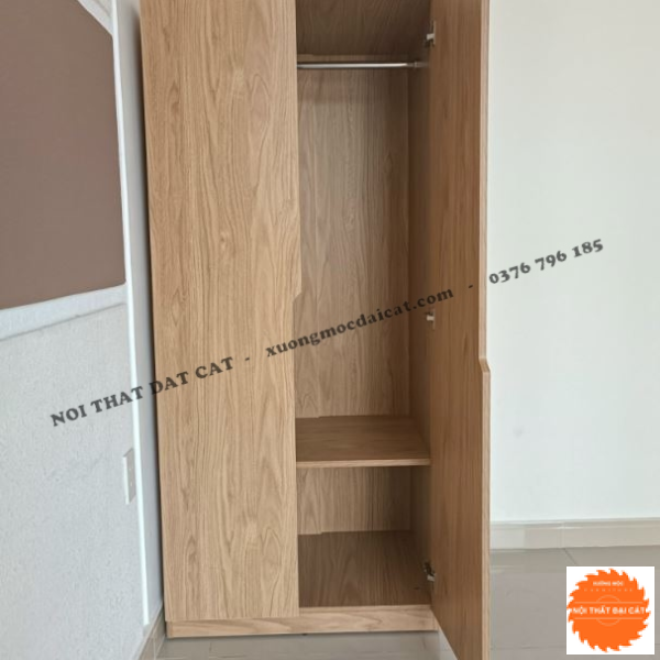 Tủ áo quần gỗ 2 cánh khoét tay nắm TA436
