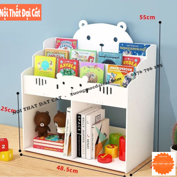 Kệ sách gỗ cho bé thiết kế đáng yêu KSTE026
