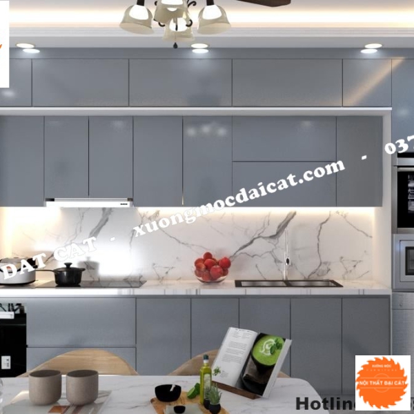 Tủ bếp dài thiết kế đẹp MS0031