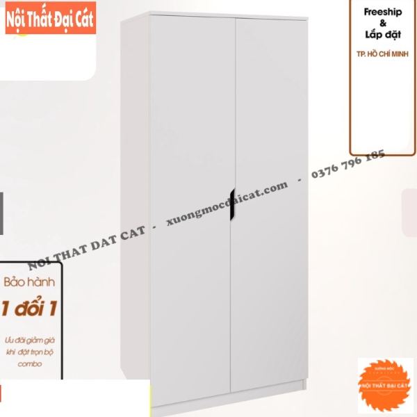 Tủ áo quần gỗ 2 cánh khoét tay nắm TA436