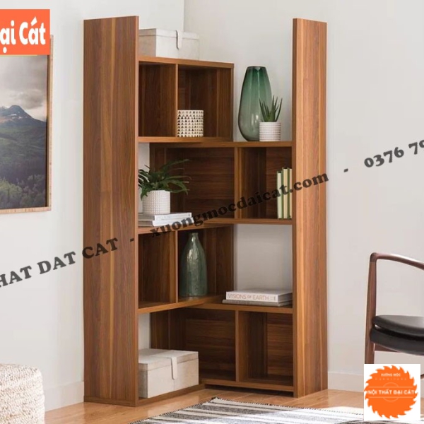 Kệ sách gỗ thiết kế góc tường KS120