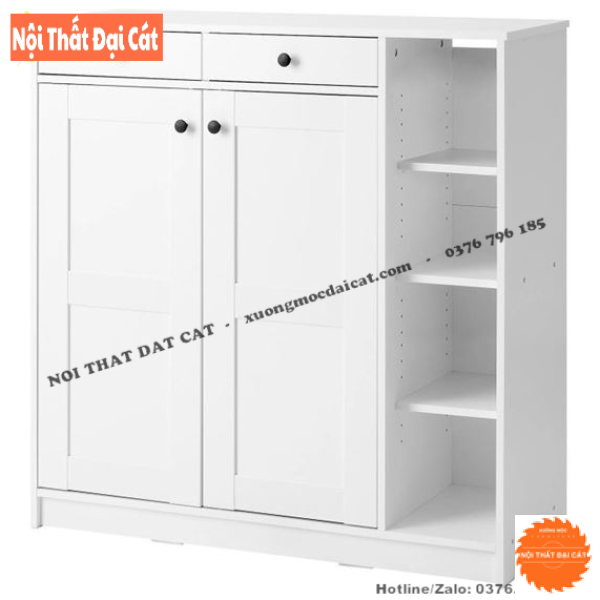 Tủ giày thiết kế sang trọng tone trắng TG204