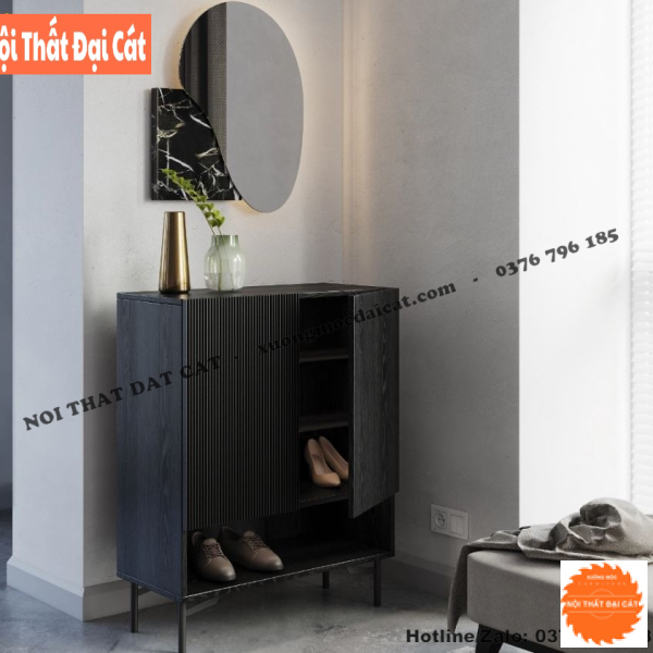 Tủ giày thiết kế tone đen đẹp TG205