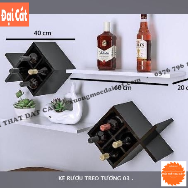 Kệ rượu treo tường đẹp TR078