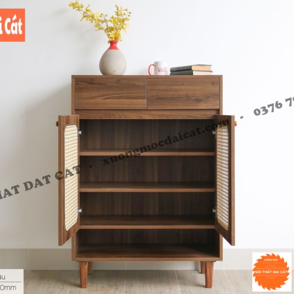Tủ gỗ mây thiết kế 2 cánh TGM017