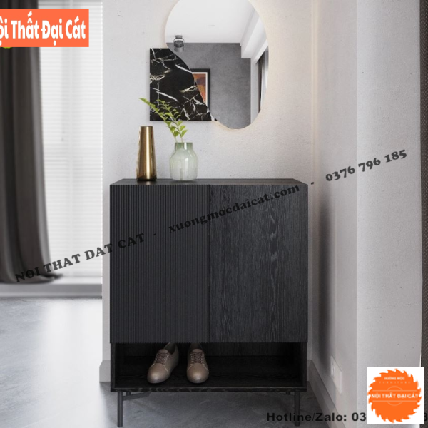 Tủ giày thiết kế tone đen đẹp TG205