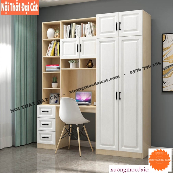 Tủ áo quần kết hợp bàn làm việc kệ sách TA189