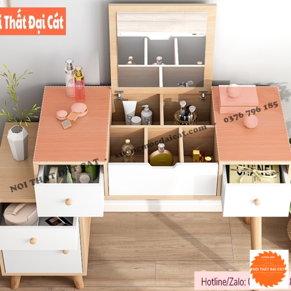 Bàn trang điểm thiết kế gương gập BTĐ137