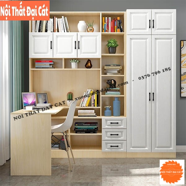 Tủ áo quần kết hợp bàn làm việc kệ sách TA189