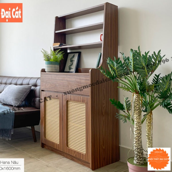 Tủ gỗ mây trang trí đẹp TGM018